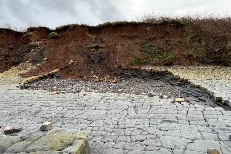Erosion of the coast is visible between Watchet and Doniford. PHOTO:  Geckoella Ltd.