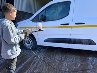 Youngster Harry's car wash pocket money scheme