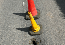 Drivers criticised for running over sink hole barriers on Exmoor road