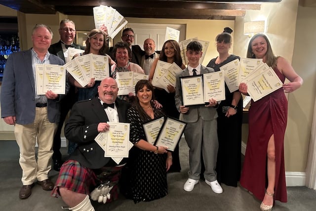 Minehead Pantomime People celebrate a record-breaking night at the Somerset Fellowship of Drama Cinderella awards.