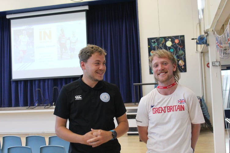 Paralympic athlete James Arnott visited Danesfield School