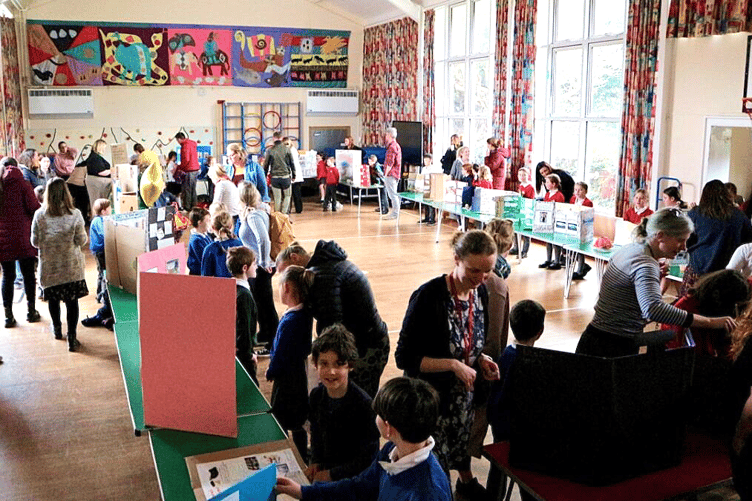 Pupils of the Moorland Federation schools at a science competition finals held at Dunster.