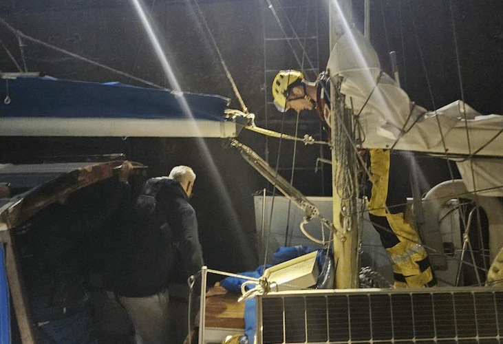 The rescued yacht is moored in Watchet Harbour. PHOO: RNLI,