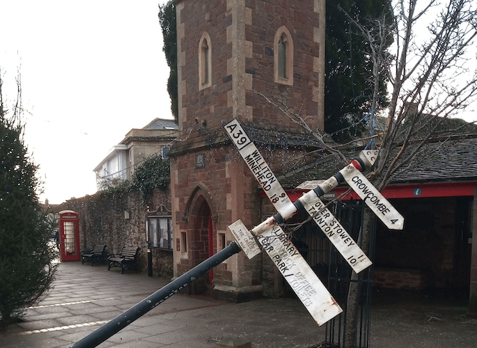 Nether Stowey Parish Council is hopeful this damaged fingerpost will soon be repaired and put back in place.