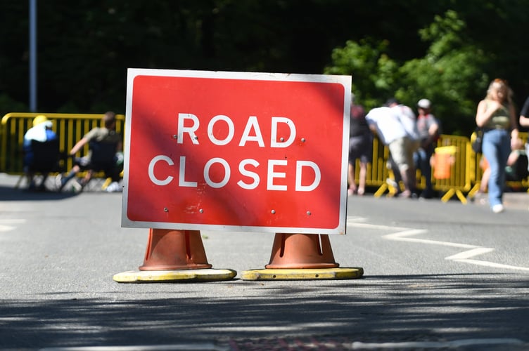 TT road closure sign