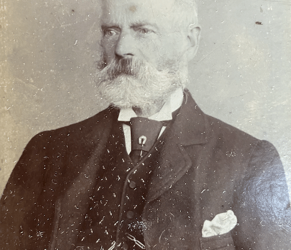A button lost in the 1800s by Dulverton tailor Edwin Parminter has been found and returned to his family in France. PHOTO: DWLCT.