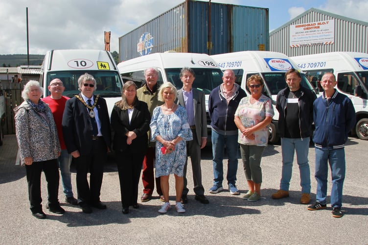 Guests and Atwest staff attending a 20th anniversary gathering of the community transport operator in Minehead. PHOTO: George Ody.