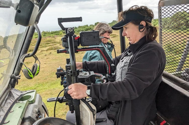 A scene from 'The Salt Path' being shot on North Hill, near Minehead. PHOTO: ENPA.