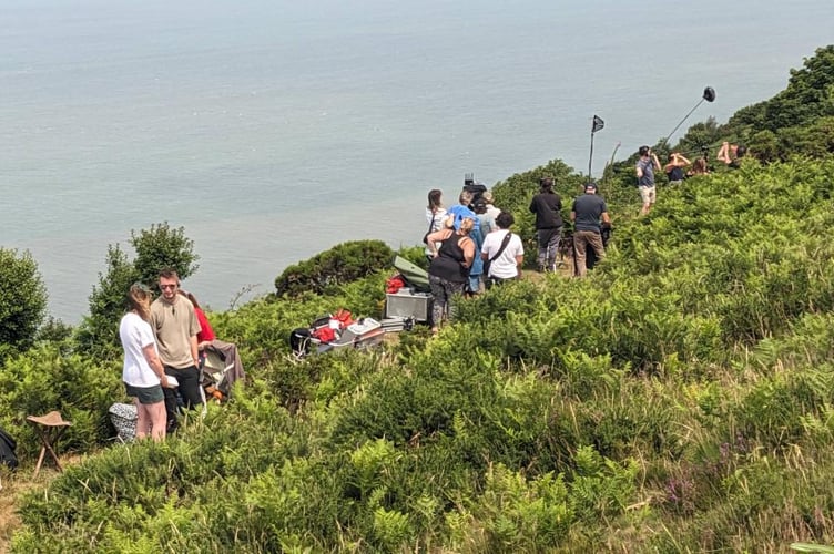 Filming of 'The Salt Path' on North Hill, near Minehead, and the start of the South West Coast Path. PHOTO: ENPA.