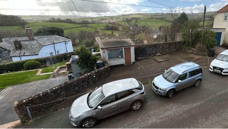An aerial view of the Grove Bank former petrol station site in Wootton Courtenay. PHOTO: Louise Crossman Architects.