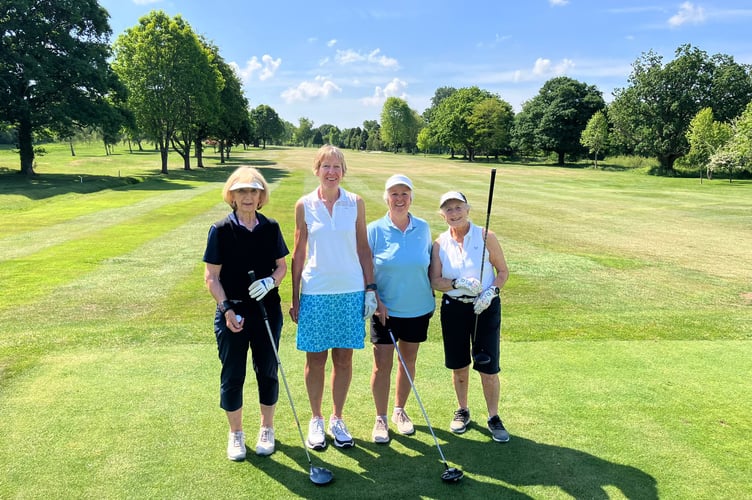 Kay Luckett, Nancy Marshall, Hazel Binding and Patricia Frazer who finished a very respectable eighth at the Stover Open in Devon