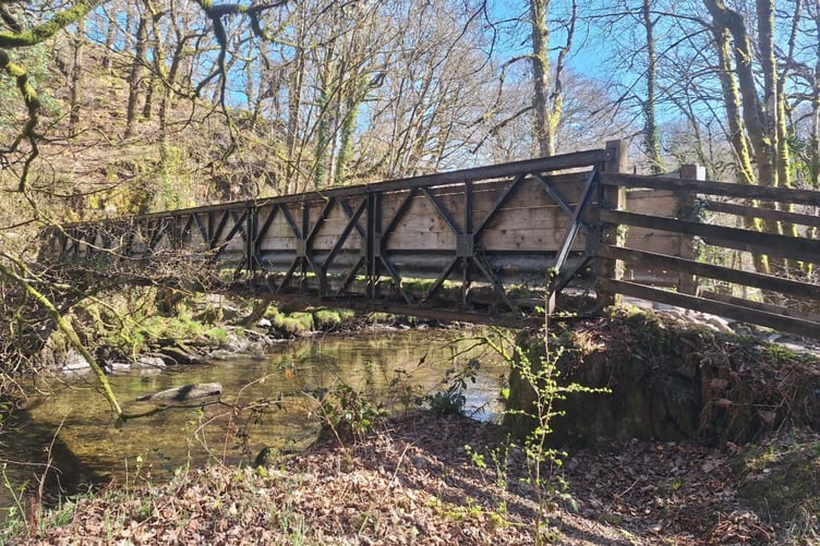 Exmoor National Park Authority has closed Hinds Pitt Bridge over the River Barle after it became structurally unsound. PHOTO: ENPA.