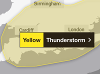Met Office issue thunderstorm warning 