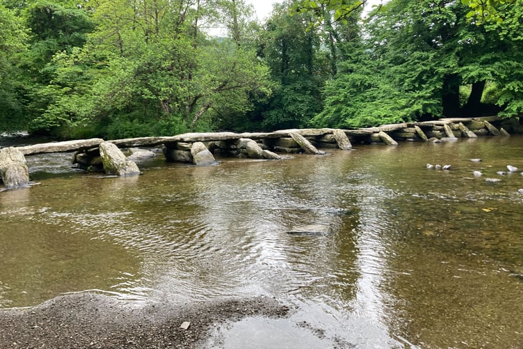 A scheme is being designed to protect Tarr Steps clapper bridge from floods. PHOTO: Daniel Mumby.