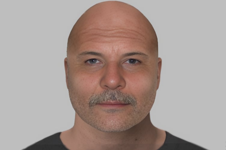 An 'E-fit' image of how a man found dead on a West Somerset beach may have looked. IMAGE: ASP.