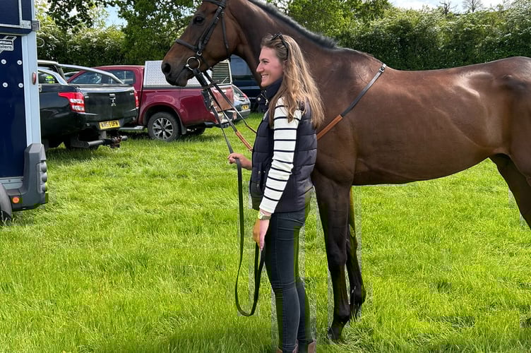 Golden Ace enjoying her day out at Holnicote point to point.