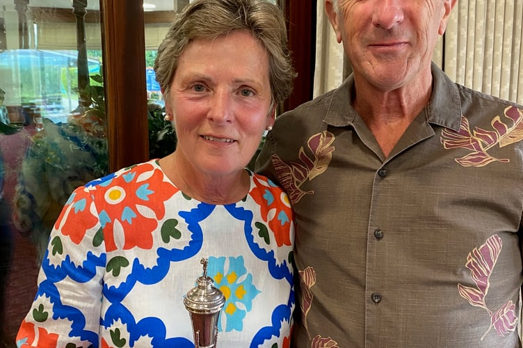 Liz and Mike Howe, winners of the Jack King Husband and Wife Trophy at Oake Manor 