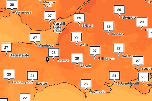 Yellow heat alert issued for Somerset as temperatures to hit 28°C