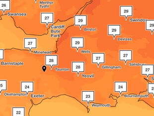 Yellow heat alert issued for Somerset as temperatures to hit 28°C