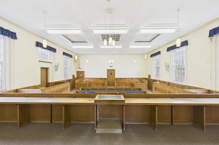 The courtroom in the Minehead Police Station building where the Jeremy Thorpe trial proceedings began. PHOTO: Hollis Morgan.