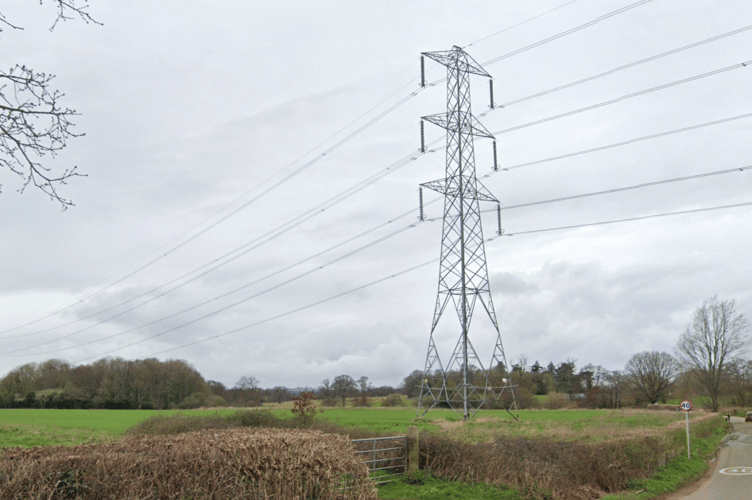 The road from Wellington to Nynehead is crossed by National Grid overhead power lines. PHOTO: Google Maps.