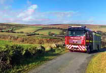 Porlock fire crew tackle camper van engulfed in flames on Exmoor