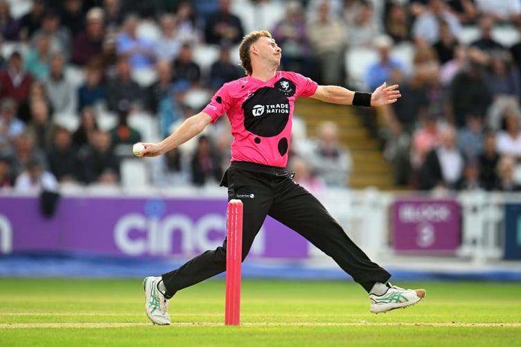 Speedster Riley Meredith - four wickets for Somerset against Galmorgan 