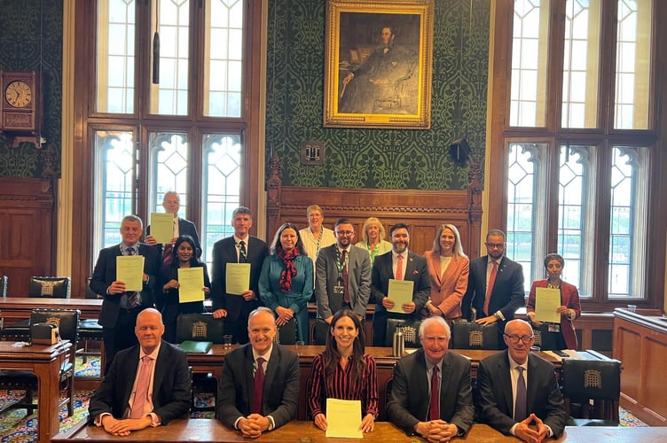 Local MP Sir Ashley Fox (front, left) with the Parliamentary Dog Worrying Bill Committee.