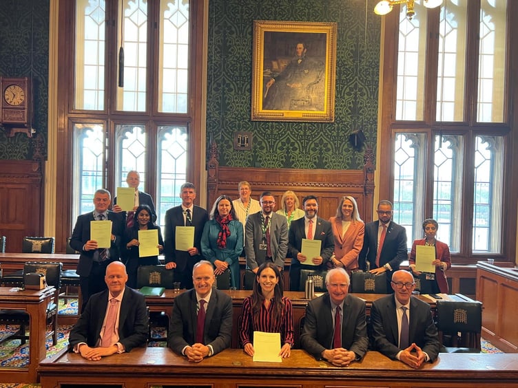 Local MP Sir Ashley Fox (front, left) with the Parliamentary Dog Worrying Bill Committee.
