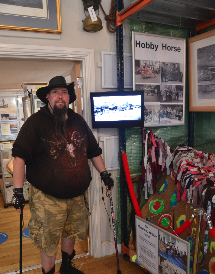 Musician Viper Storm was the 80,000th person to visit Minehead Museum.