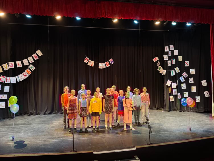 Pupils from Minehead Middle School performing Matilda Jr in the Regal Theatre. PHOTO: MMS.