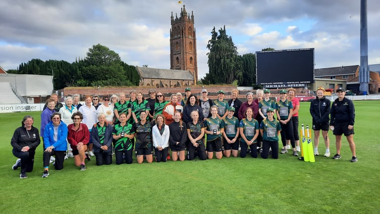 Walking women cricketers at Taunton