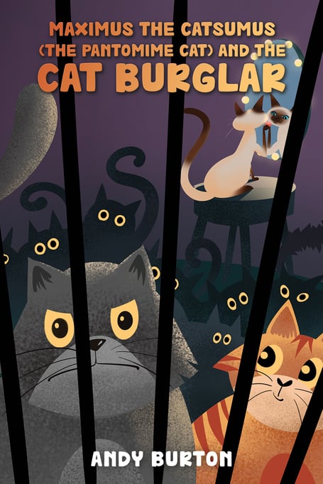 The cover of Andy Burton's Maximus the Catsumus (The Pantomime Cat) and the Cat Burglar