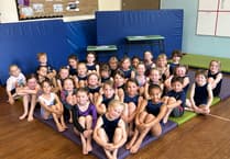 Eighty young gymnasts in inter-club competition
