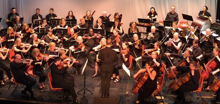 The full orchestra at Minehead Music Festival