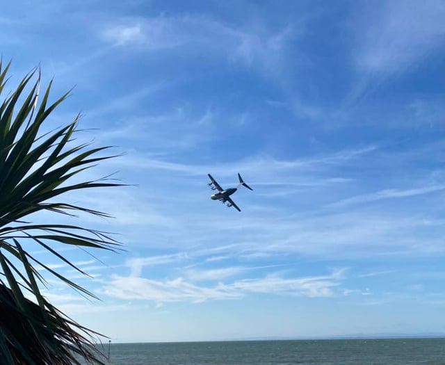 Military aircraft swoops low over Minehead