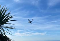 Military aircraft swoops low over Minehead