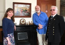 Painting by artist Tim Wetherell now hangs in Williton Station waiting room