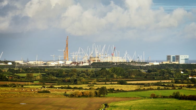 The Hinkley Point C construction site, seen from the Pawlett area. PHOTO: EDF.