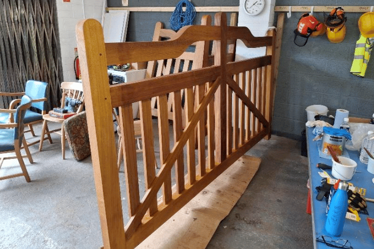 New gates have been built as part of a restoration of Minehead Cemetery's lychgate aimed at ensuring it lasts for the next 100 years. PHOTO: MTC.