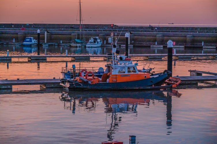 The dredger Innovation which has been deepening Watchet Marina. PHOTO: Western Marinas.