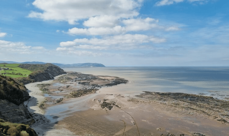 A view over the coast from the King Charles III Coast Path near Watchet.