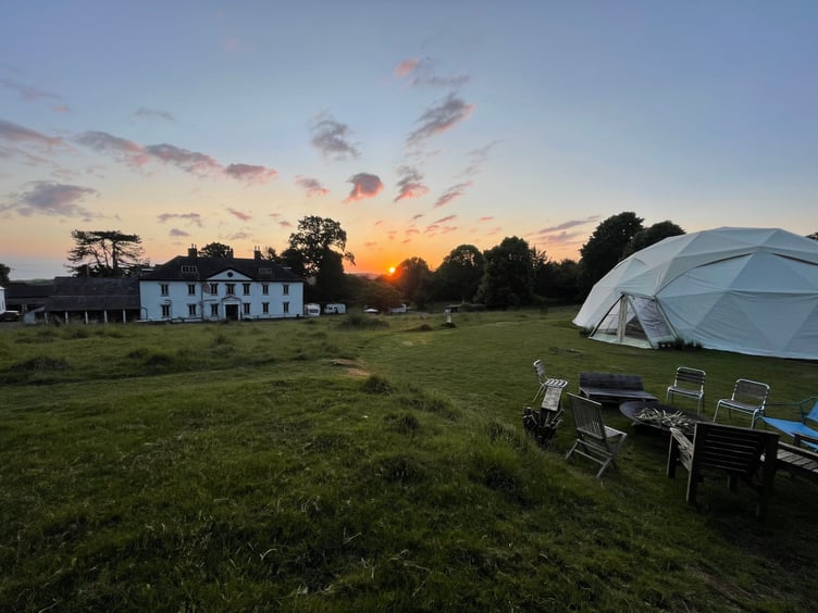 Sunrise at Alfoxton Park Buddhist retreat.