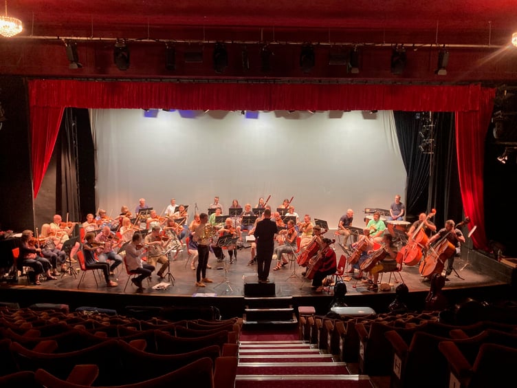 Conductor Christopher Stark takes the orchestra for this year's Minehead and Exmoor Music Festival through rehearsals in the Regal Theatre. PHOTO: Elizabeth Atkinson.