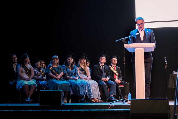 Hilton managing director Steve Cassidy was a special guest at the Aurora Foxes, Minehead, graduation ceremony.