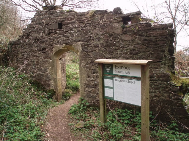 The ruins of Burgundy Chapel, off the South West Coast Path near Minehead. PHOTO: ENPA.