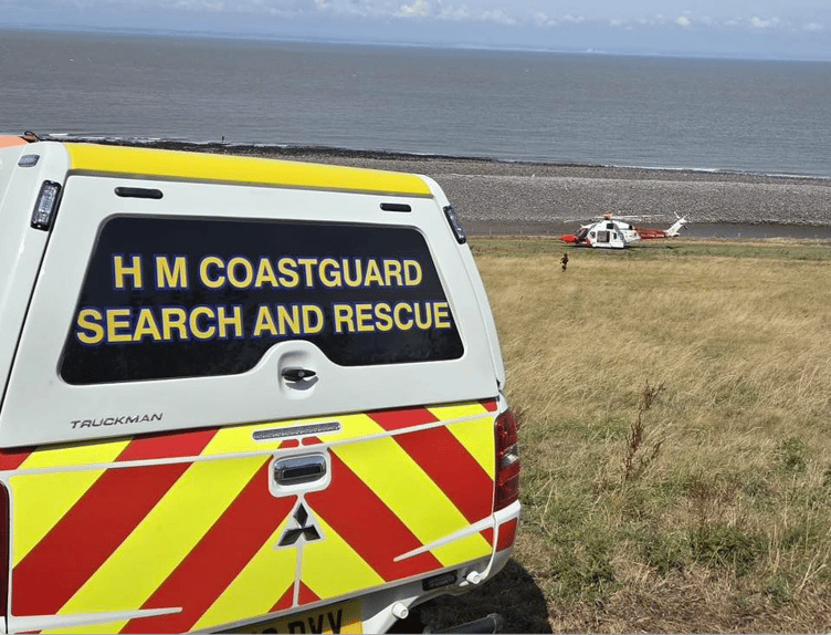 A lost coast path walker was found by Coastguards and airlifted to safety near Minehead. PHOTO: HM Coastguard.