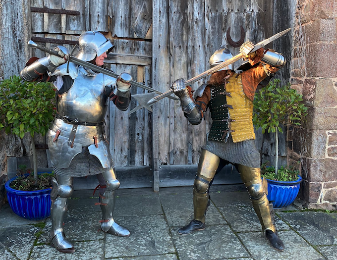 Medieval knights last year battled the Dunster Winter Festival weather but this year hope to be 'fighting' each other in a re-enactment. PHOTO: Nina Dodds.