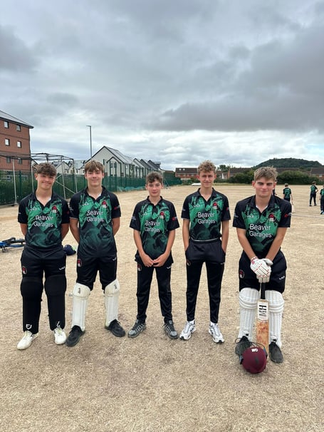 Left to right - the five players who made their final appearances in Minehead Under 15s - Reiss, Harry,Cam, Lennon and Sam