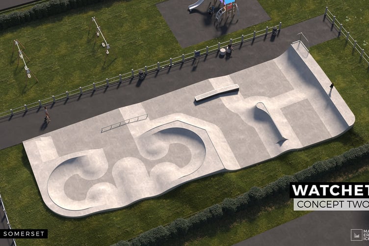A concept design for a proposed wheeled park in Watchet. IMAGE: Maverick.